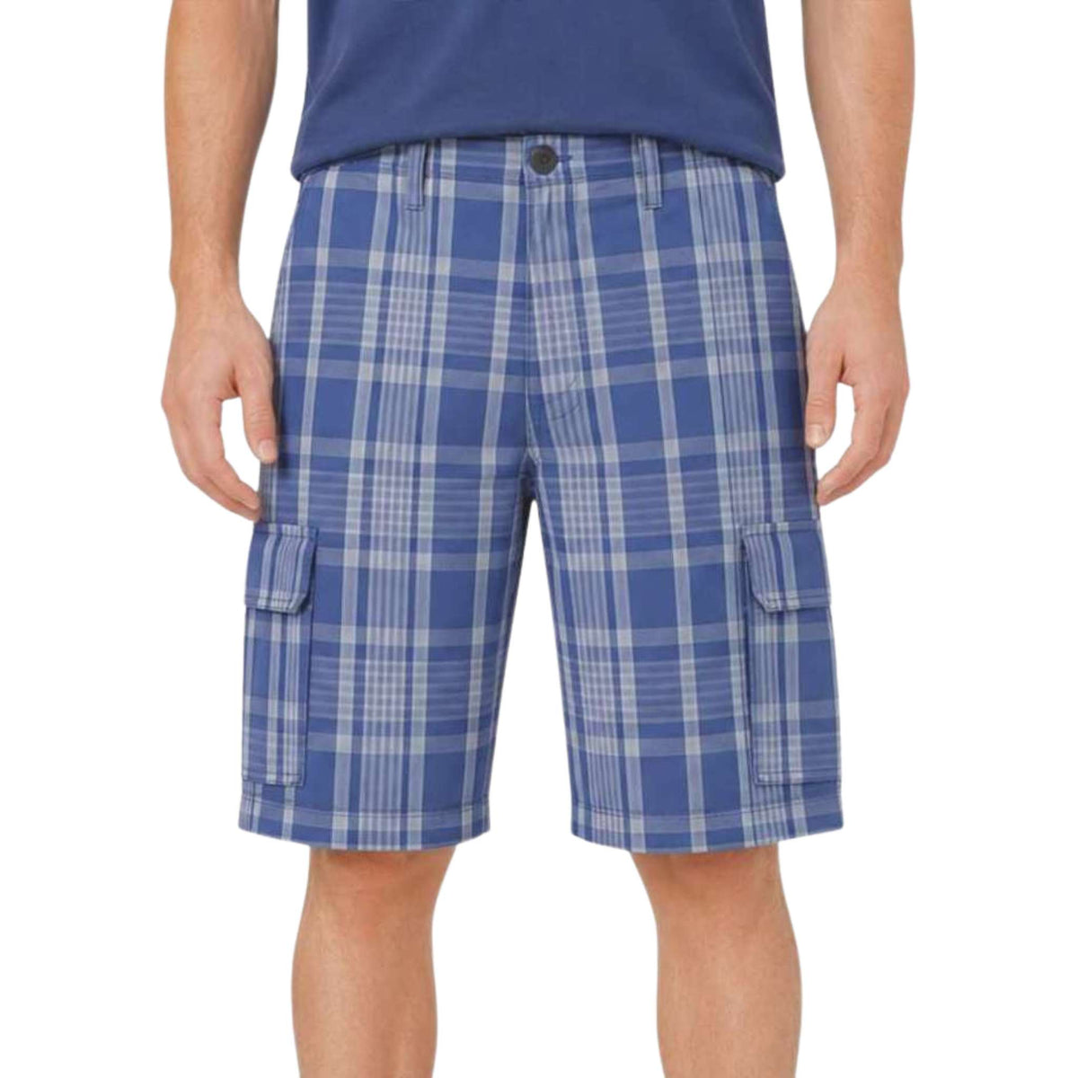 Dockers Men's Vintage Indigo Plaid Cargo Shorts