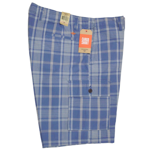 Dockers Men's Vintage Indigo Plaid Cargo Shorts