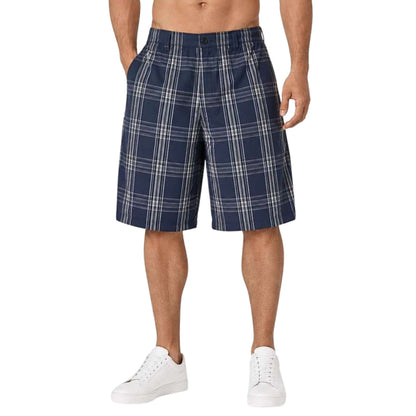 Greg Norman for Tasso Elba Men's Night Sky Classic-Fit Plaid Performance Shorts