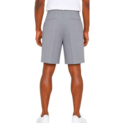 PGA TOUR Men's Grey Flat Front Grid Print Shorts