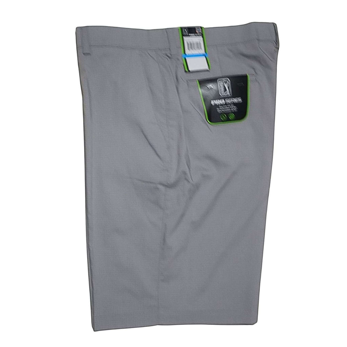 PGA TOUR Men's Grey Flat Front Grid Print Shorts