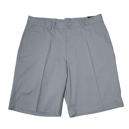 PGA TOUR Men's Grey Flat Front Grid Print Shorts