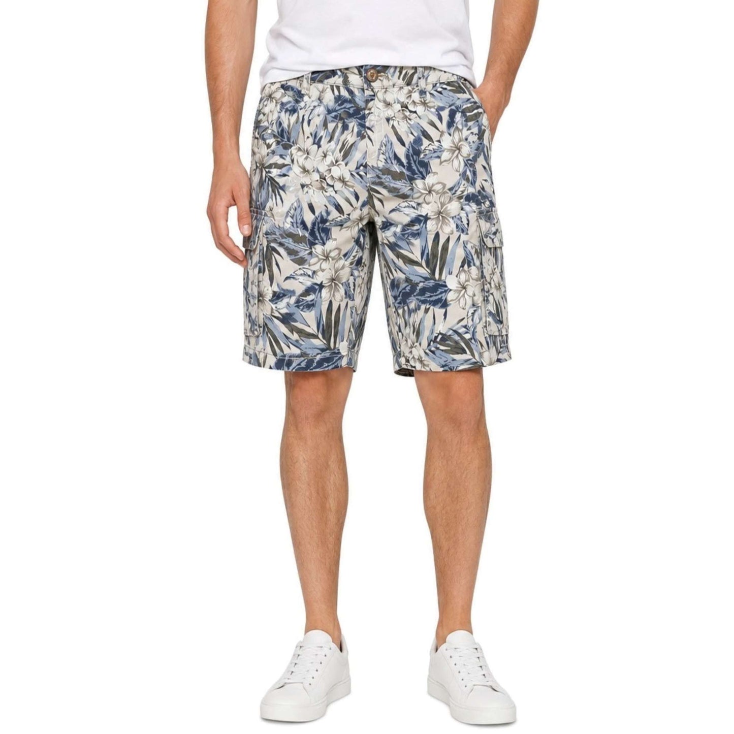 WRK Men's Grey Vance Floral Cargo Shorts