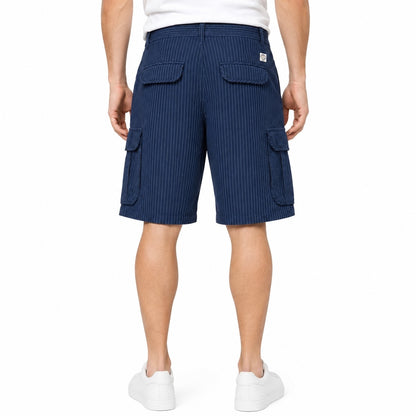 WRK Men's Blue Vance Stripe Cargo Shorts