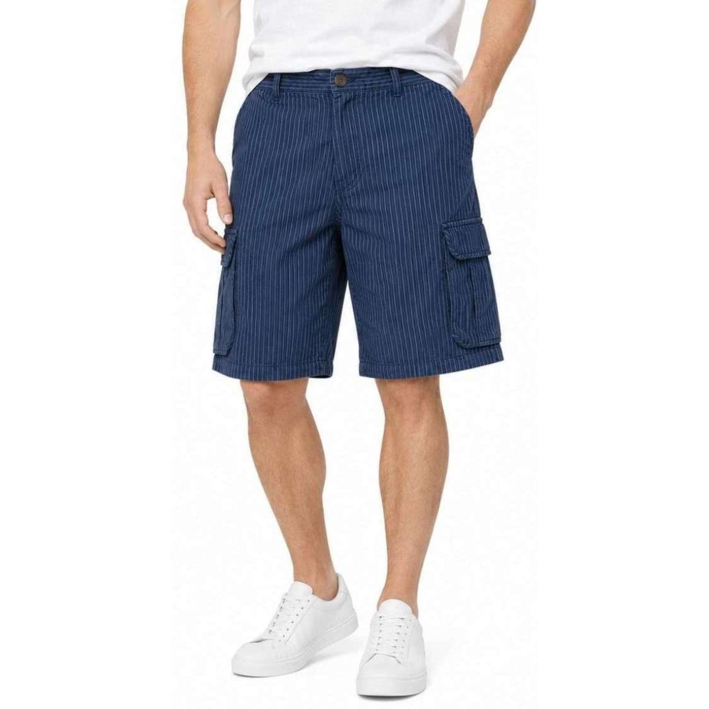WRK Men's Blue Vance Stripe Cargo Shorts