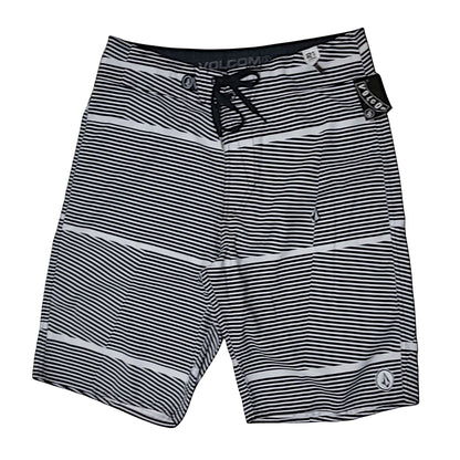 Volcom Men's Black/White Stripe Board Shorts