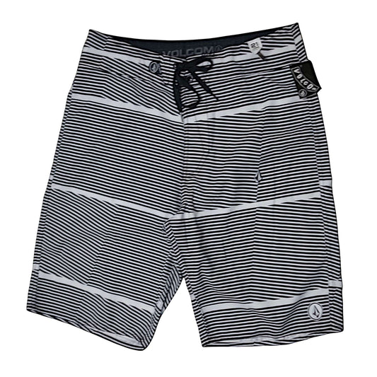 Volcom Men's Black/White Stripe Board Shorts