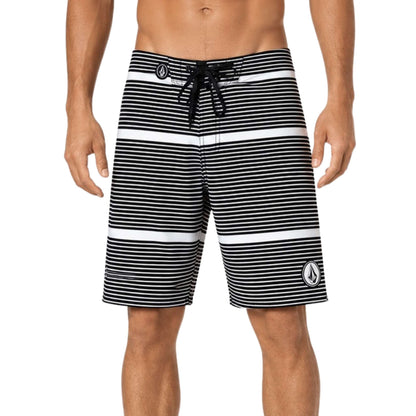 Volcom Men's Black/White Stripe Board Shorts