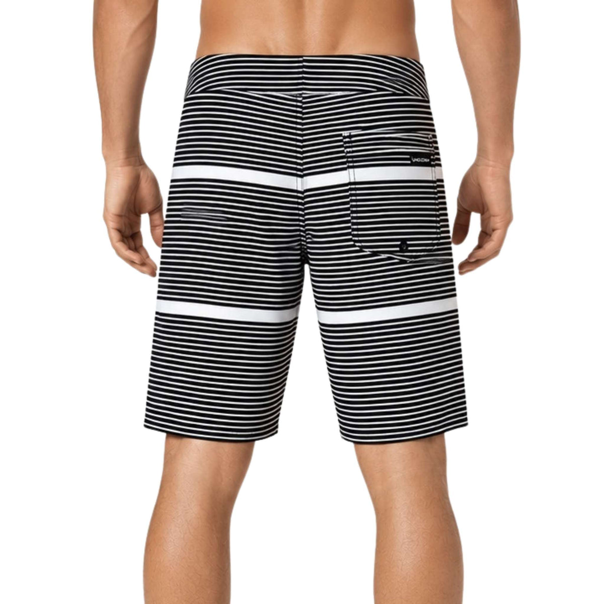 Volcom Men's Black/White Stripe Board Shorts