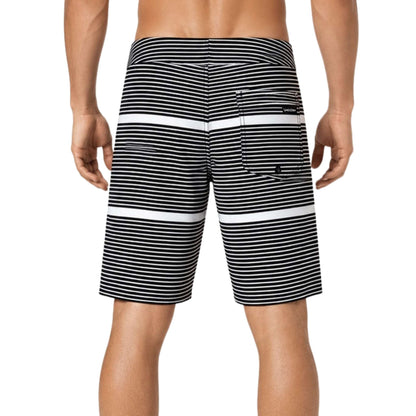 Volcom Men's Black/White Stripe Board Shorts