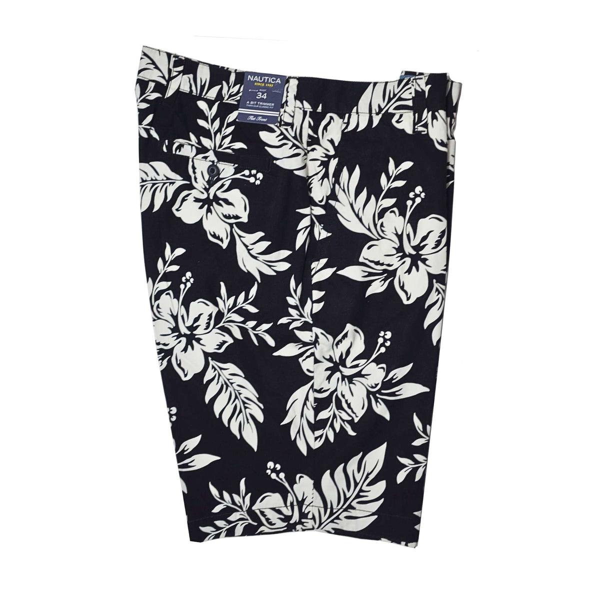 Nautica Men's Black/White Tropical Cotton Shorts