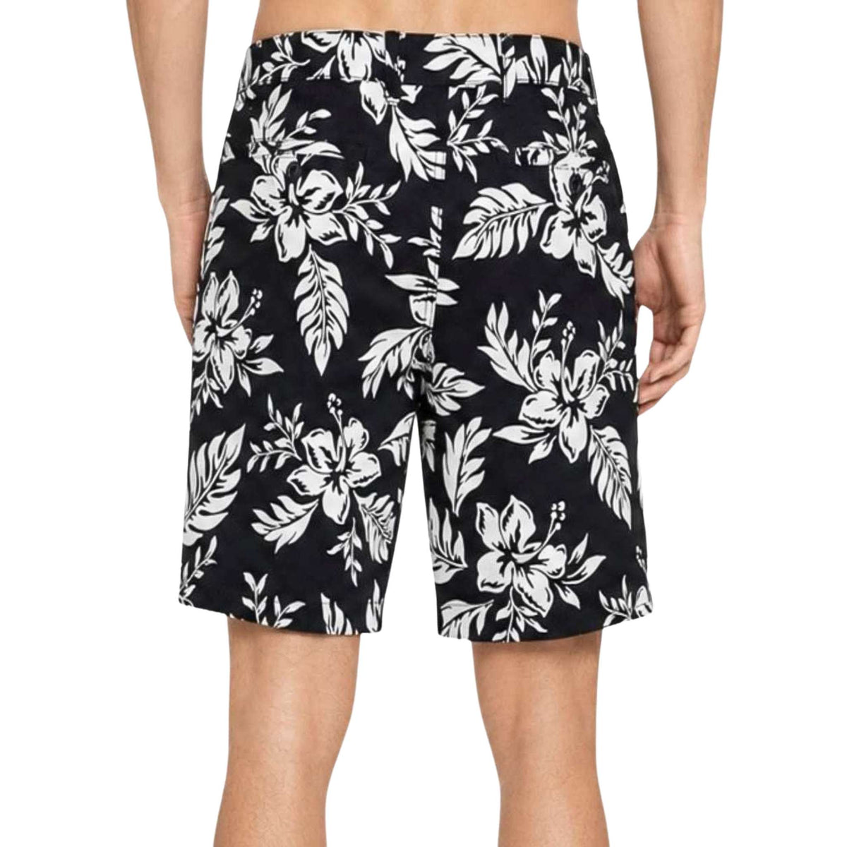 Nautica Men's Black/White Tropical Cotton Shorts