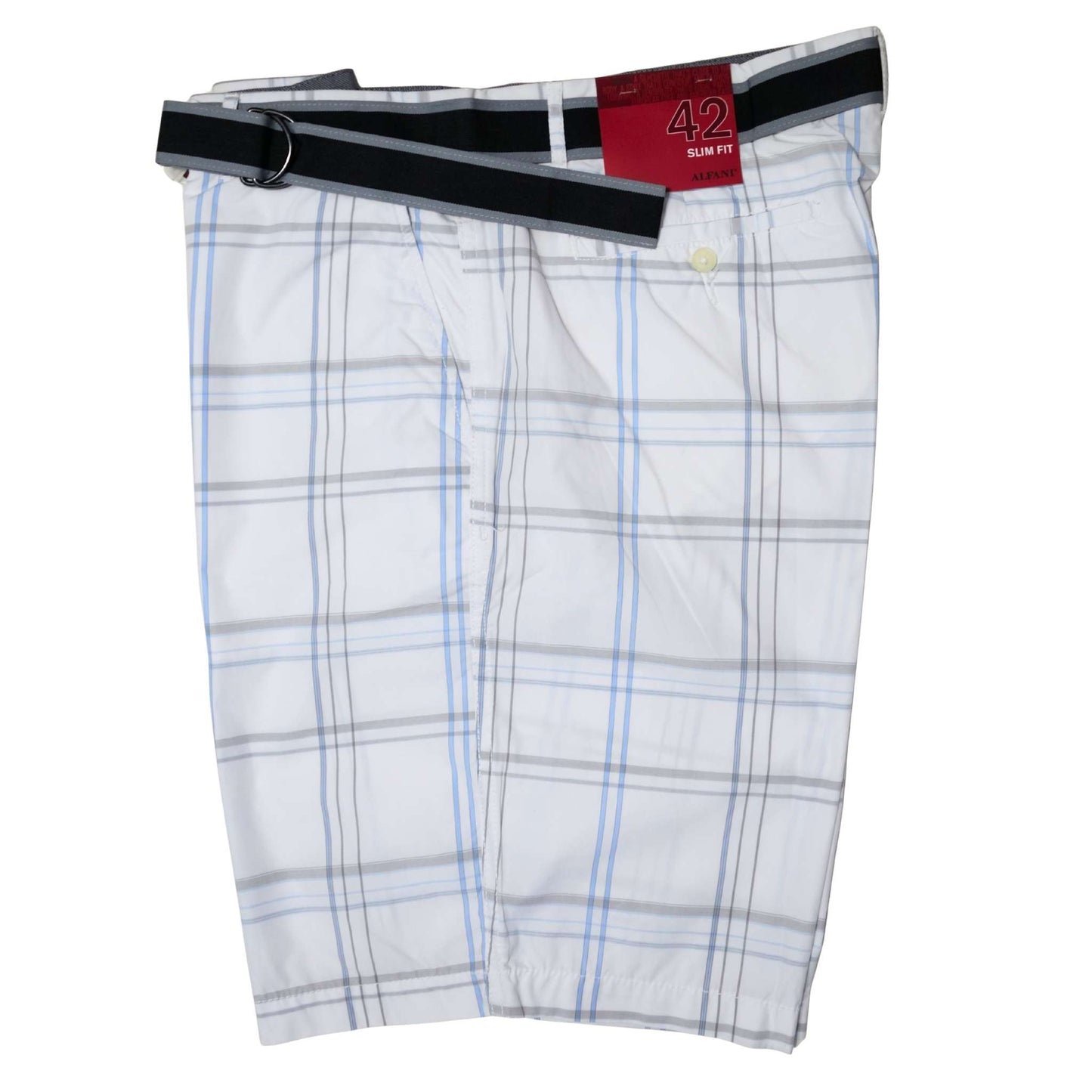 Alfani Men's Bright White Plaid Classic Shorts