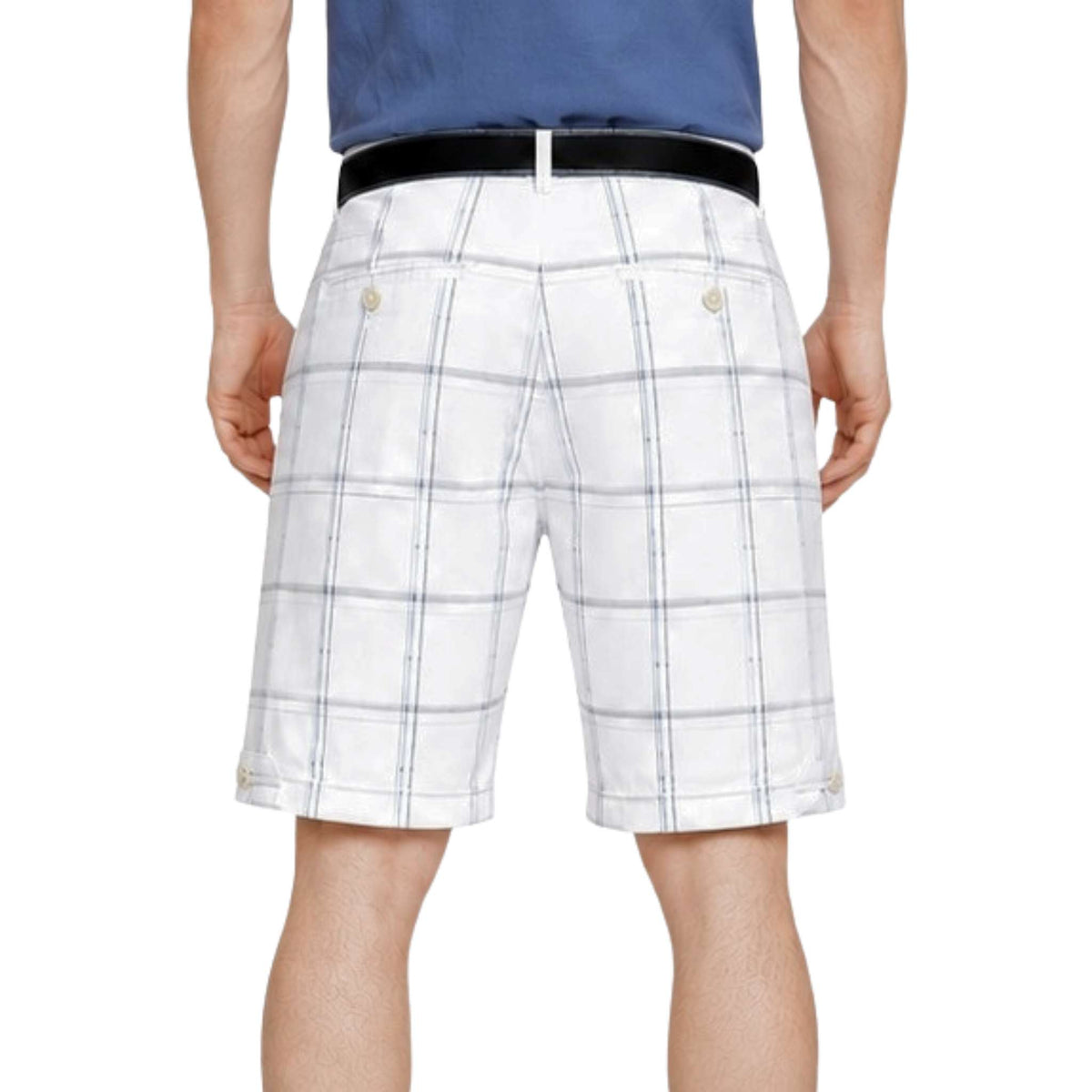 Alfani Men's Bright White Plaid Classic Shorts