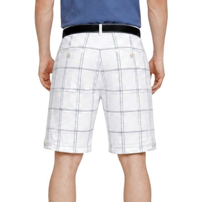 Alfani Men's Bright White Plaid Classic Shorts